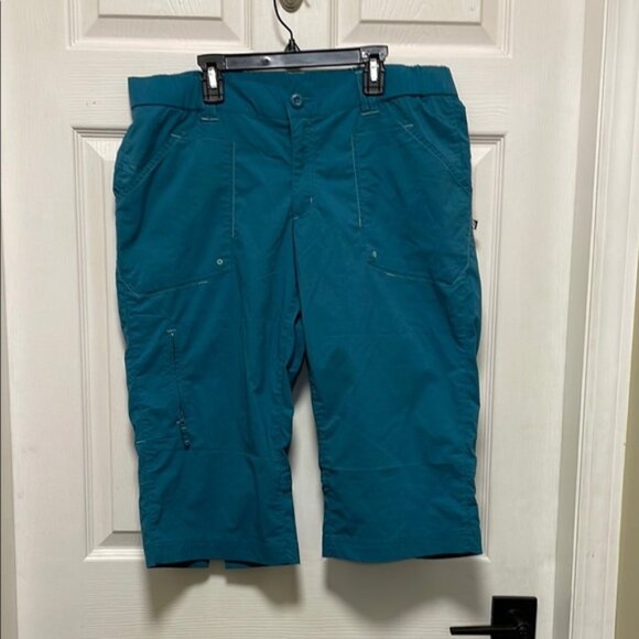 Eddie Bauer Sport Teal Active Fit Clam Diggers Capri Vintage Size L - Picture 1 of 10